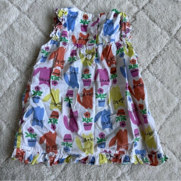 Baby Boden | Allover Cat Print Sleeveless Summer Dress | Size 12-18 Months - Picture 5 of 11